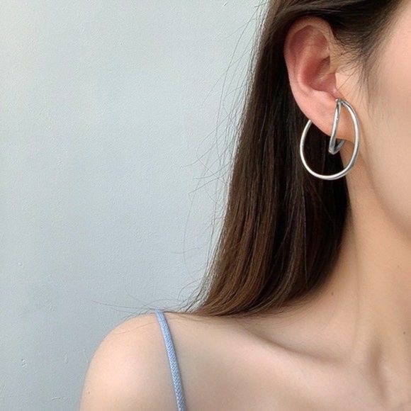 Any 2/$20! Silver Hollow Tube Circular Lobe Wraps NON-PIERCED - Picture 2 of 7